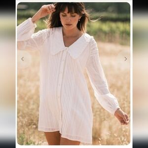 Cleobella White Pleated Dress